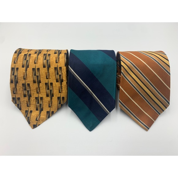 Robert Talbott Best in Class Repp Silk Striped Geometric Necktie Lot 3 Men's